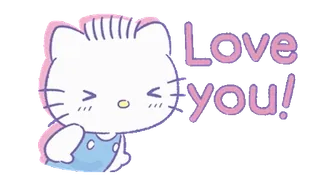 💞 Hello Kitty Love you! hello kitty, amor, lindo, dibujos animados, kawaii, sanrio whatsapp sticker