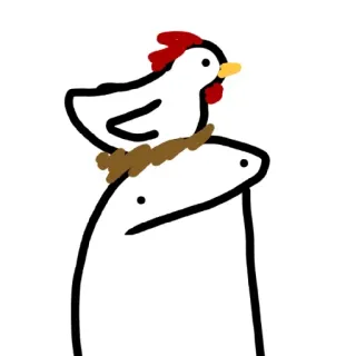 🐔 Huhn, Vogel, Hahn, Nutztier, Zeichnung, Cartoon telegram sticker