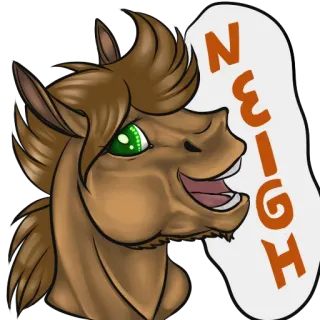 ❗ NEIGH лошадь, ржание, животное, мультик, лошадиный, стикер, милый telegram sticker