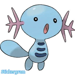 😱 Wooper Pokemon Stickergram Wooper, Pokémon, niedlich, blau, Spiel, Cartoon whatsapp sticker