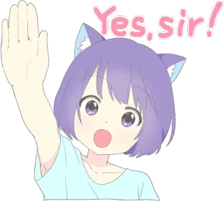 CatGirl Sticker EN :: @line_stickers telegram stickers