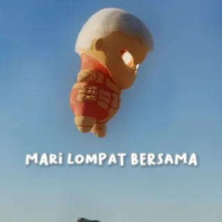 💕 MARI LOMPAT BERSAMA balão, céu, desenho animado, celebração, alegria telegram sticker