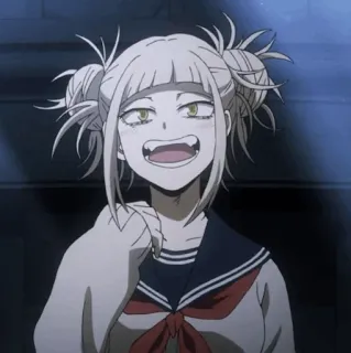💉 Himiko Toga My Hero Academia anime, My Hero Academia, Himiko Toga, villain, school uniform, cute telegram sticker