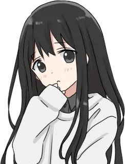 🤔 Аниме, Девочка, Милая, Манга telegram sticker