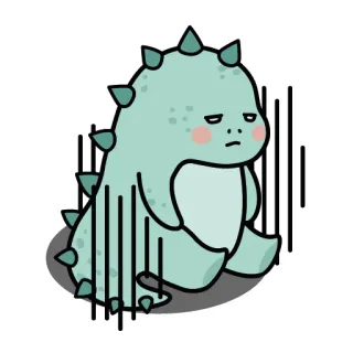 😞 dinosaur, cute, sad, lonely, monster telegram sticker