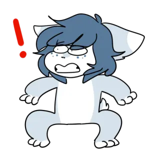 ‼ Cartone animato, Anime, Personaggio, Esclamazione, Preoccupato, Spaventato, Sorpreso, Scioccato telegram sticker