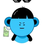 😎 การ์ตูน, ตัวละครสีฟ้า, ภาพประกอบ, สติกเกอร์ telegram sticker