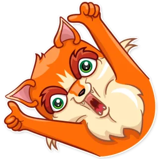 👍 cat, animal, cartoon, funny, meme telegram sticker
