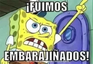 😱 Spongebob Spongebob Squarepants ¡FUIMOS EMBAJINADOS! spongebob, meme, cartoon, funny, embajinados, spanish telegram sticker