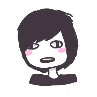 😟 cartoon, anime, sticker, illustration, character, art telegram sticker