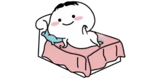 🍚 Cartone animato, Carino, Letto, Gesto offensivo telegram sticker