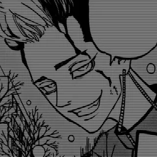 ❤️ man, smile, art, illustration, drawing, grayscale telegram sticker