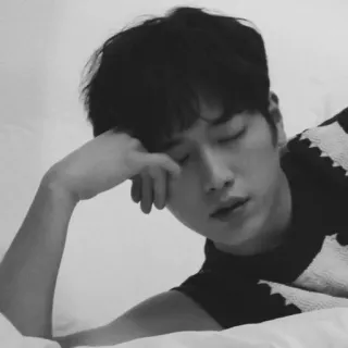 ➖ man, black and white, portrait, person, resting telegram sticker