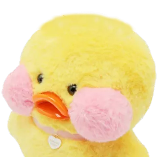 😡 canard, jouet, peluche, mignon, jaune, rose telegram sticker