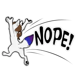 😫 NOPE! 싫어, 웃긴, 만화, 동물, 표정, 거절 telegram sticker