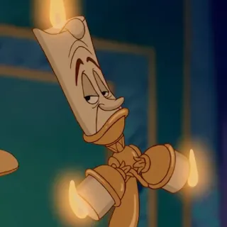🥀 Lumiere Beauty and the Beast candle, lumiere, disney, beauty and the beast, cartoon, animated telegram sticker