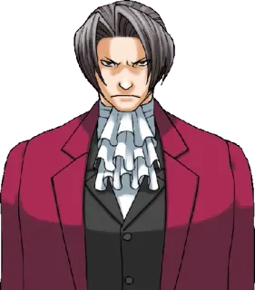 😠 Miles Edgeworth Ace Attorney Anime, Gra wideo, Prawnik, Prokurator telegram sticker