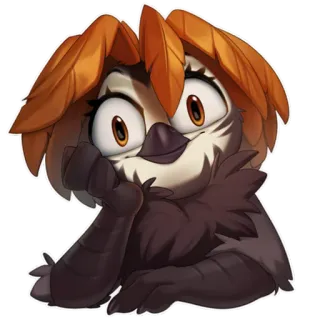 🙃 owl, cute, cartoon, animal, bird telegram sticker