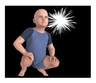 😒 baby, child, toddler, squatting, 3D whatsapp sticker