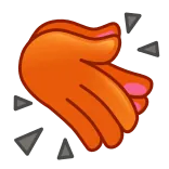 👏 mão, emoji, gesto, laranja whatsapp sticker