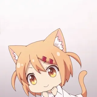 🤨 kocia dziewczyna, anime, słodkie, chibi, kawaii telegram sticker