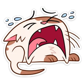 😭 Katze, weinend, traurig, Cartoon, Aufkleber, Emotion, Katzenartig telegram sticker