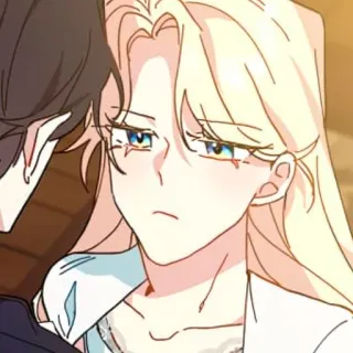 🪞 blonde hair, woman, cartoon, manga, anime telegram sticker