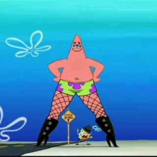 🕸 Patrick Star Spongebob Squarepants patrick, rede de pesca, drag, botas, desenho animado, comédia whatsapp sticker