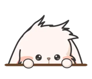 ⚪️ carino, coniglio, animale, adesivo, soffice, cartone animato telegram sticker