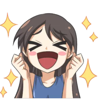 ✨ anime girl, happy, sparkles, joyful, celebration telegram sticker