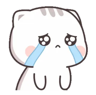 🎭 кот, плачет, грустный, слезы, кавайи, милый telegram sticker