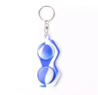 🌟 钥匙扣, 蓝色, Pop It, 玩具, 硅胶, 缓解压力 telegram sticker