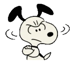 😠 Snoopy Peanuts 卡通, 史努比, 生气, 狗 whatsapp sticker