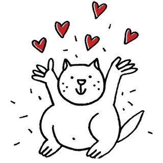 ❤️ 猫, ハート, 愛, 動物, 漫画, かわいい telegram sticker