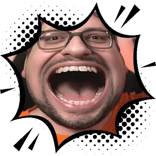 🤪 man, face, open mouth, yawning, glasses, expression whatsapp sticker