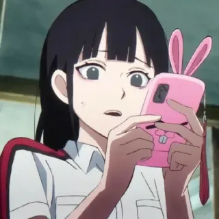 😧 Gadis anime, Seragam sekolah, Telepon, Casing kelinci, Terkejut, Kartun whatsapp sticker
