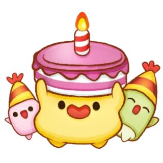 😄 เค้ก, วันเกิด, งานฉลอง, น่ารัก, การ์ตูน, ปาร์ตี้, รื่นเริง telegram sticker