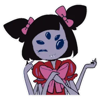 😉 Muffet Undertale araignée, jeu vidéo, monstre, mignon, violet telegram sticker