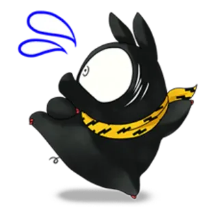 🐷 anime, kot, przestraszony, czarny kot, kreskówka whatsapp sticker