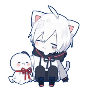😀 Anime, Kawaii, Mèo, Dễ thương, Chibi, Nhân vật, Nhật Bản whatsapp sticker