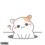 ❓ waifor hámster, lindo, animal, kawaii whatsapp sticker