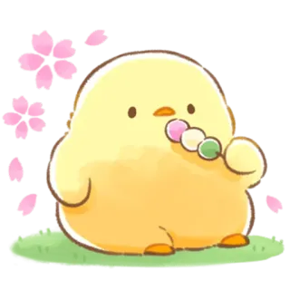🍡 цыпленок, милый, птица, данго, японские сладости, сакура, каваий telegram sticker