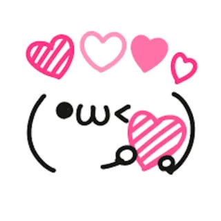 😉 mignon, coeurs, uwu, amour, émoticône whatsapp sticker