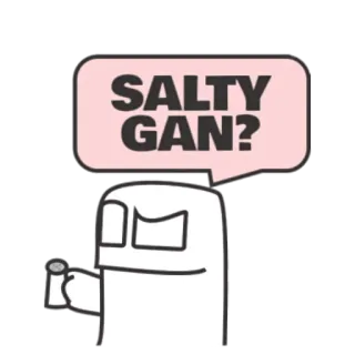 😛 SALTY GAN? 짠, 소금, 만화, 표정, 빈정대는 telegram sticker