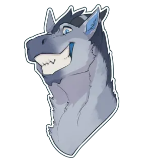 😁 Furry, Antropomórfico, Criatura, Desenho animado, Animal, Sorriso telegram sticker