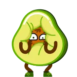 😳 Авокадо, Фрукт, Мультфильм, Милый, Смешной, Эмодзи telegram sticker