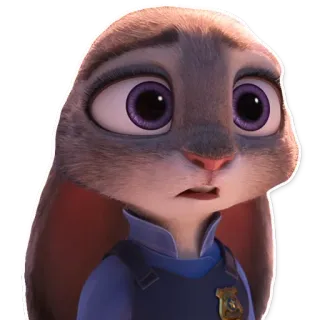 😦 Judy Hopps Zootopia lapin, police, Zootopie, Disney, mignon, lapin whatsapp sticker
