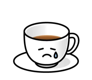 😢 sad, coffee, cup, emotion, crying telegram sticker