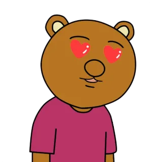 😍 ours, dessin animé, amour, yeux en coeur, animal, autocollant telegram sticker