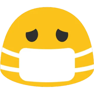 😷 emoji, sick, mask, yellow, covid telegram sticker